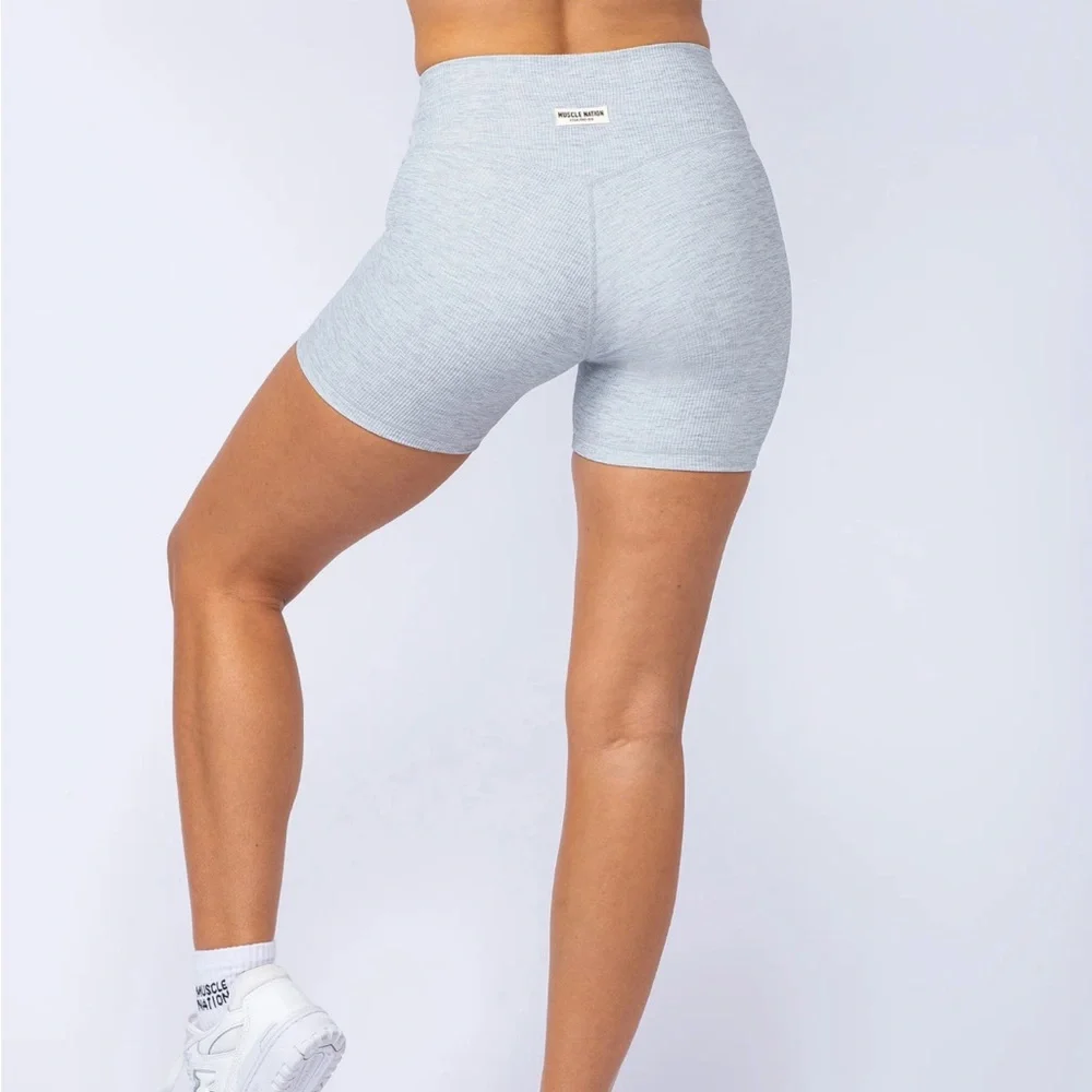 Muscle Nation Zero Rise Rib Midway Shorts - Picture 1 of 7